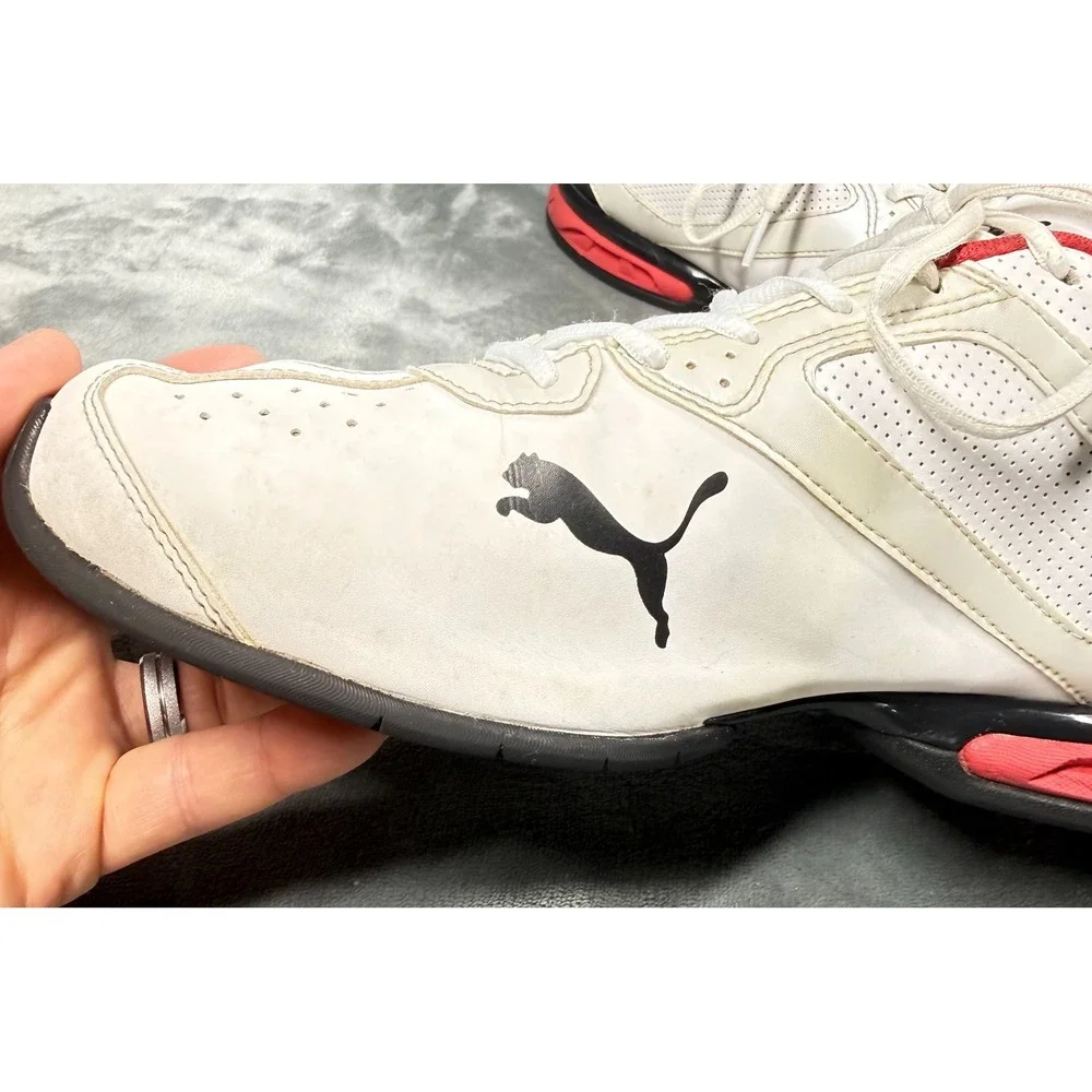 Puma Sneakers Mens 10.5 White Red ArchTec Running Athletic Shoes